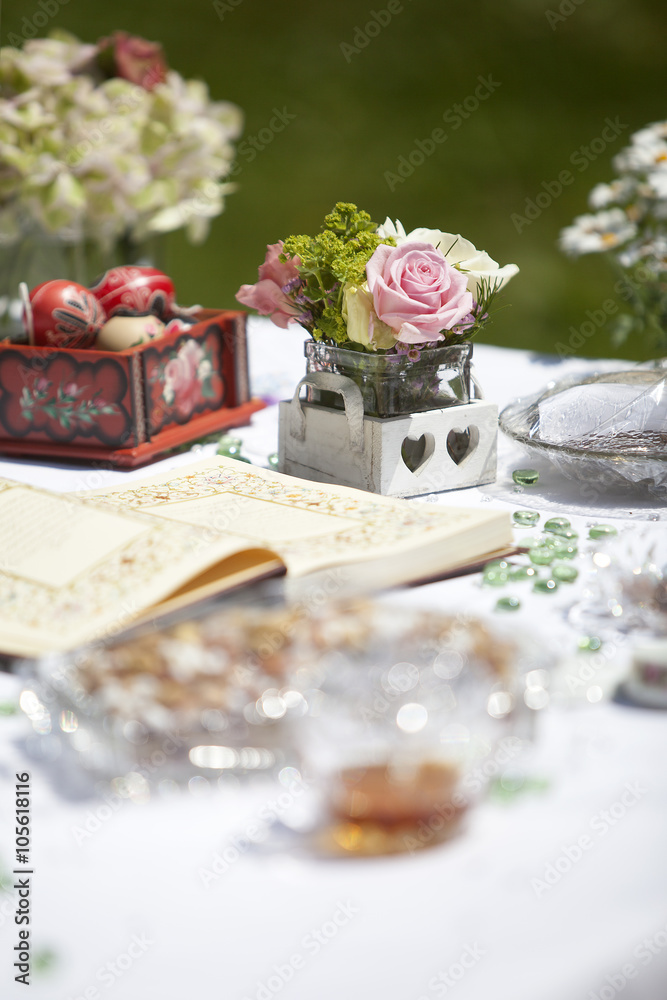 Decoration of a Persian wedding table