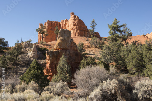 Montañas rocosas en el Red Canyon, Utah, USA