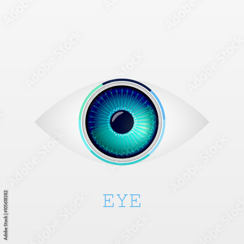 Vector color eye design. Hi-tech concept