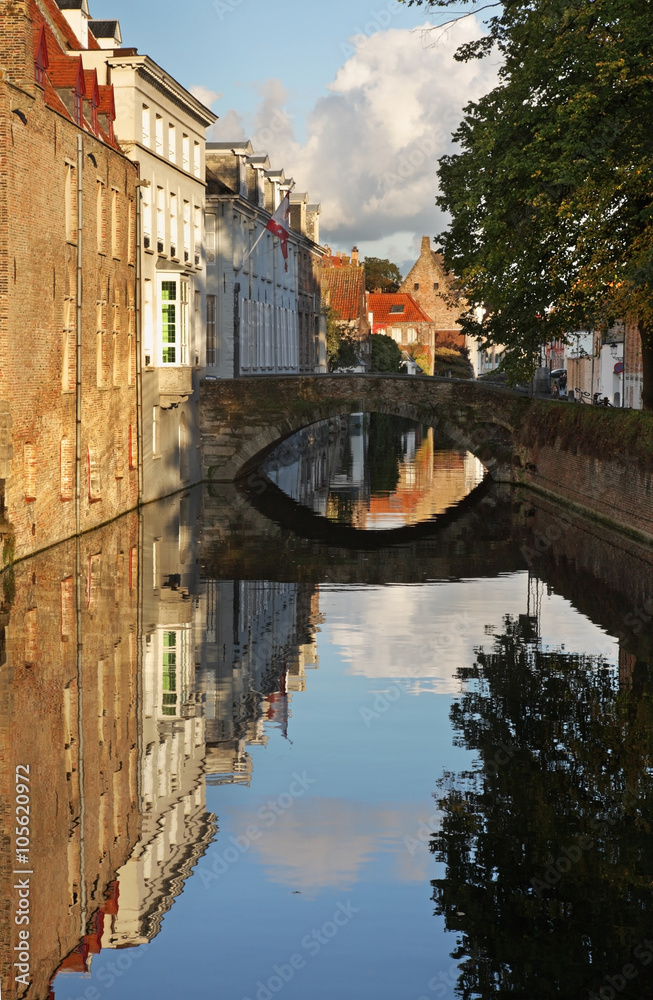 Canal in Bruges. Flanders. Belgium