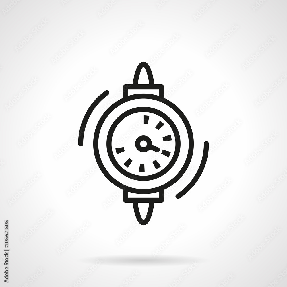 Fototapeta premium Water counter black line vector icon
