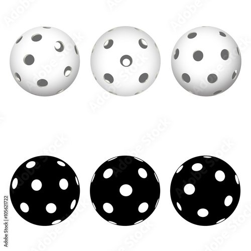 Floorball ball for logo the team and the cup