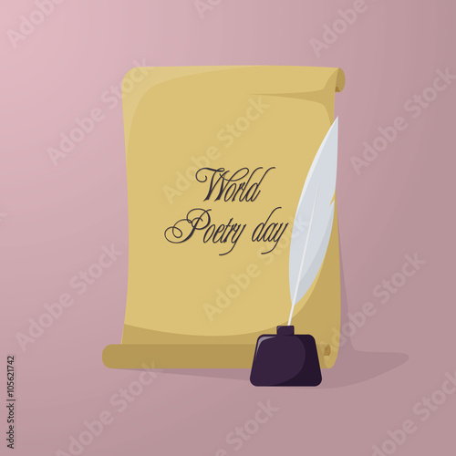 World poetry day illustration. Vector