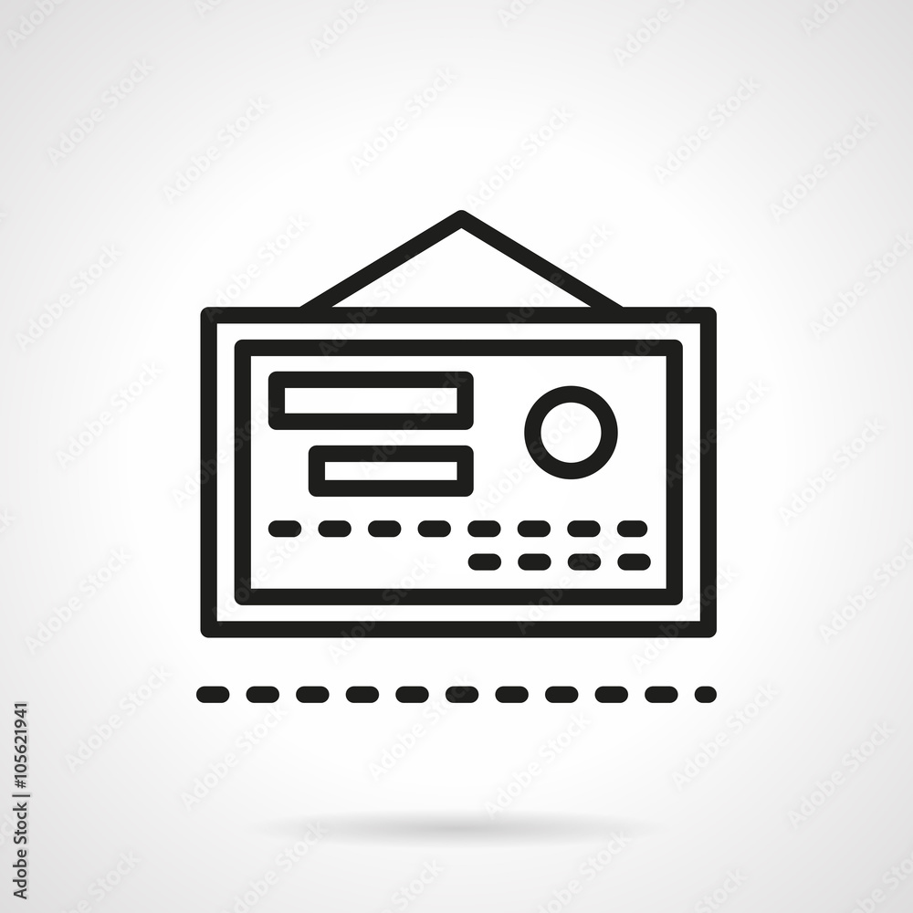 Health certificate black line vector icon Health certificate black line vector icon