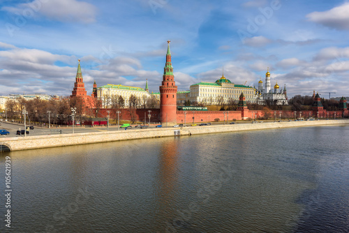 View of Moscow Kremlin and Moscow River, Russia