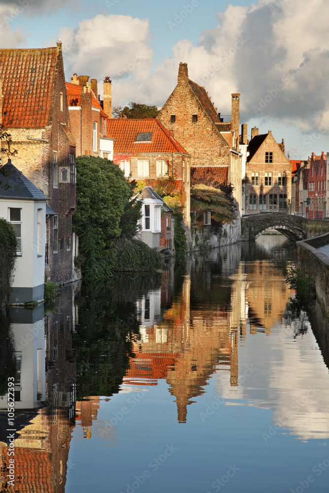 Canal in Bruges. Flanders. Belgium