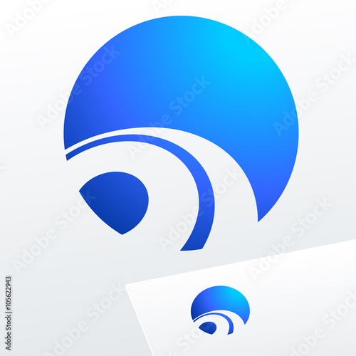 Abstract blue vector logotype. Emblem for for Business, Technology, Corporation.