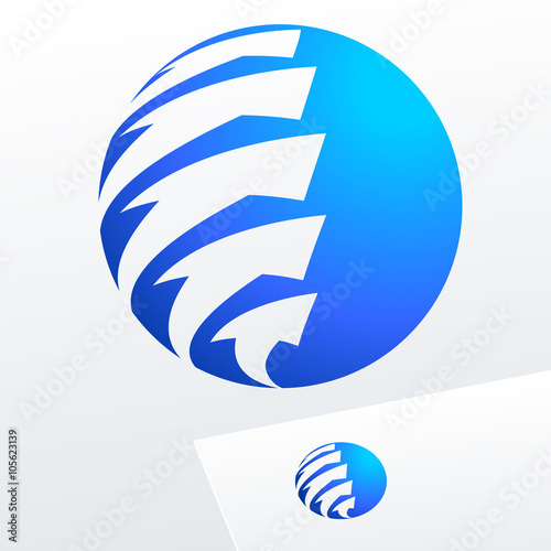 Abstract vector sign in sphere shape. Logo for Business, Technology, Corporation