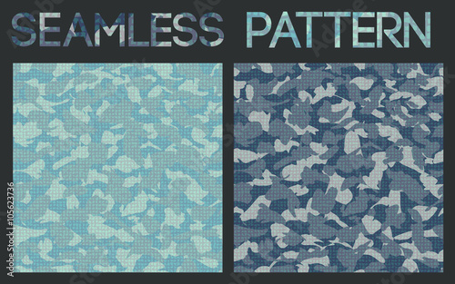 Camouflage siamless pattern blue photo