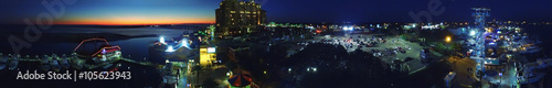 Destin, Florida. Aerial view at night