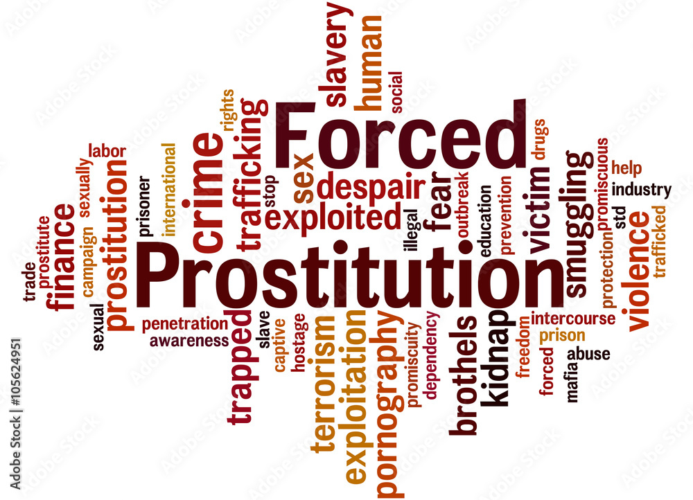 Forced Prostitution, word cloud concept Forced Prostitution, word cloud concept