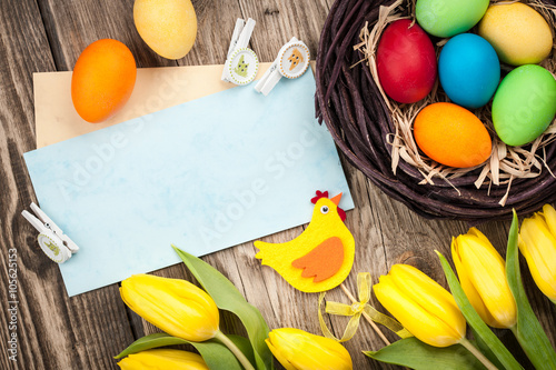 Easter background with blank card