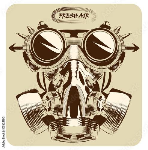 vintage gas mask vector drawing nice art
