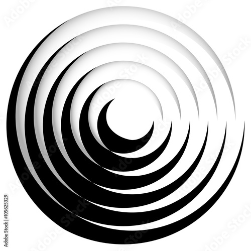Concentric, radiating circle graphics isolated on white