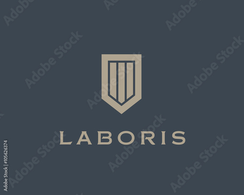 Abstract shield logo design template. Premium business sign. Universal protection vector icon. Security logotype