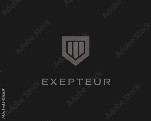Abstract shield logo design template. Premium business sign. Universal protection vector icon. Security logotype