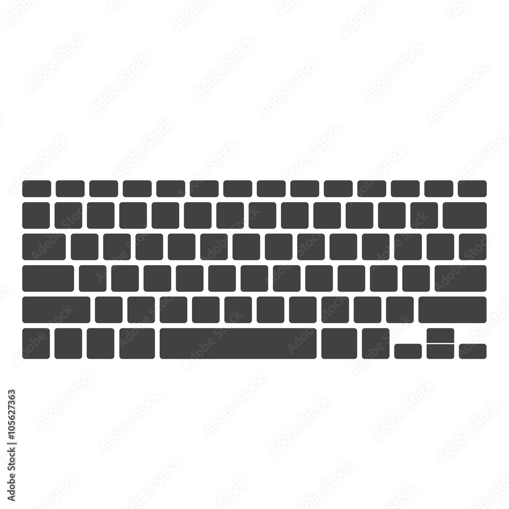 Blank black computer keyboard button layout template with letters, vector  illustration eps 10 Stock Vector | Adobe Stock