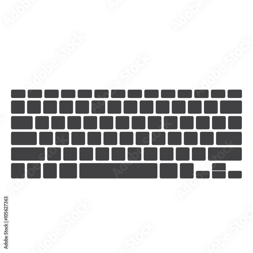 Blank black computer keyboard button layout template with letters, vector illustration eps 10