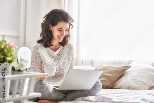 woman working on a laptop