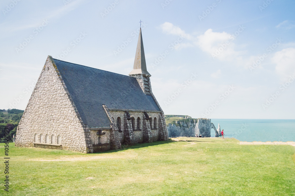 Church at the cliffs of Etretat