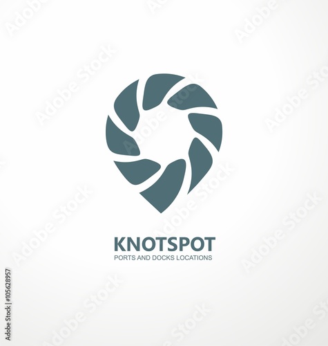 Ports and docks location guide creative symbol concept