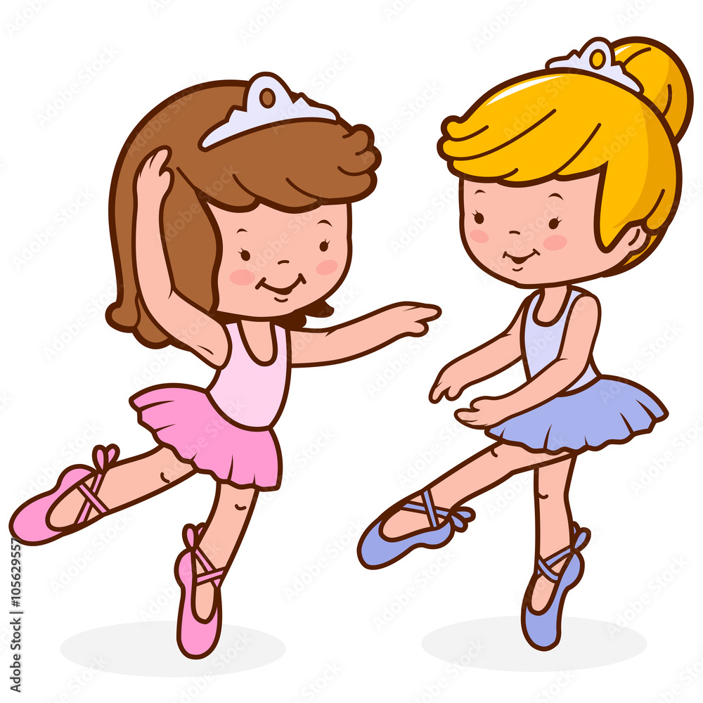 Cute ballerina dancer girls dancing. Vector Illustration Cute ballerina dancer girls dancing. Vector Illustration
