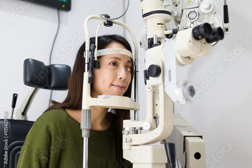 Young woman is having eye exam