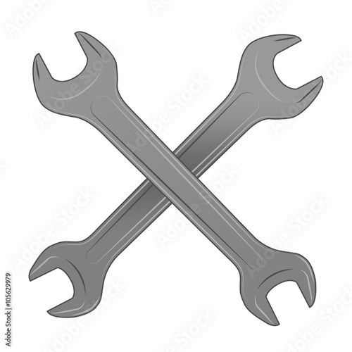 Two crossed wrenches