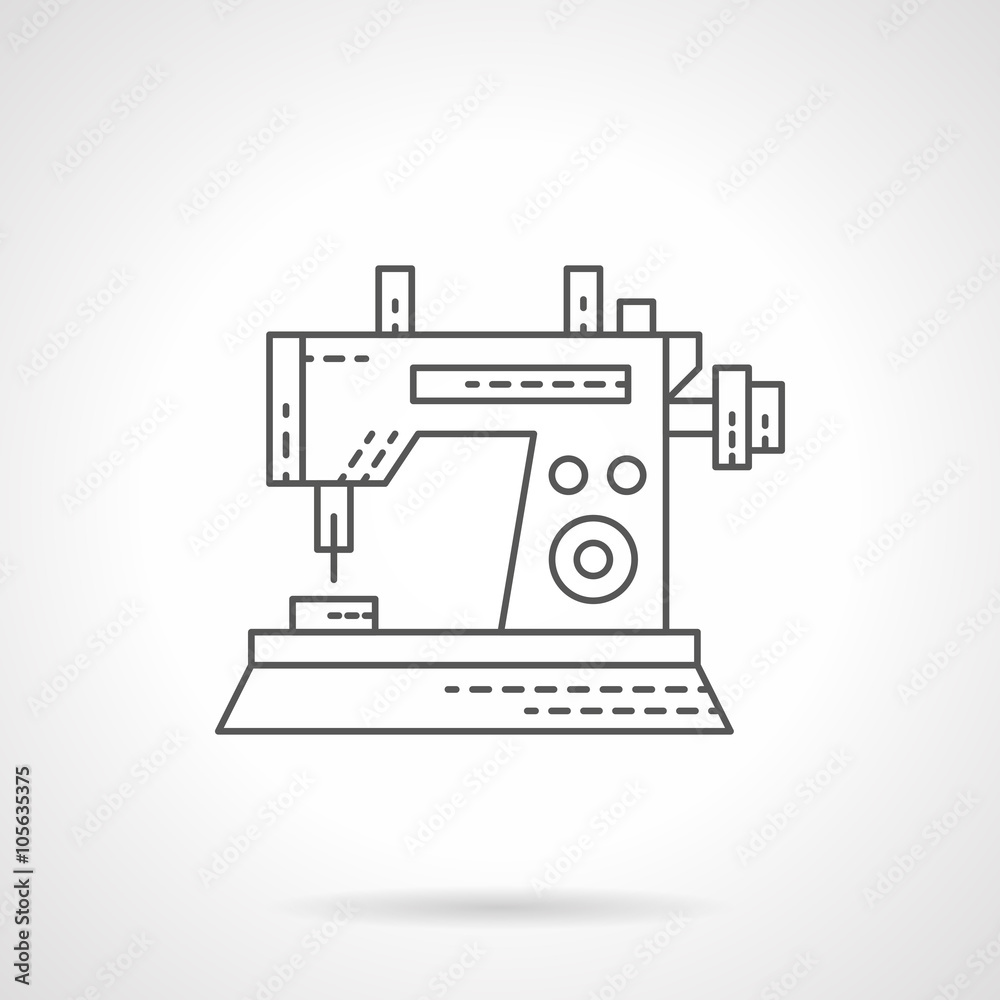 Sewing machine icon flat thin line vector icon