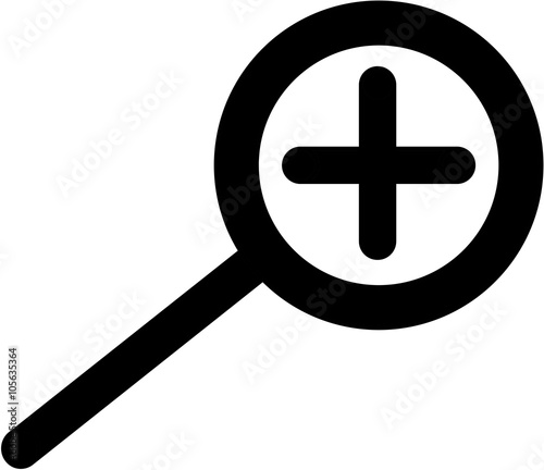 magnifier vector plus black