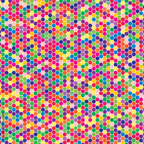  Multicoloured hex tiles. Mosaic. Eps 10.