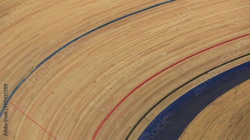 Cycling on the track view from above
