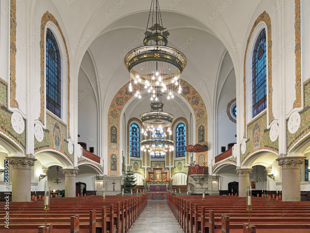 Interior of St. John's Church (Sankt Johannes kyrka) in Malmo, Sweden