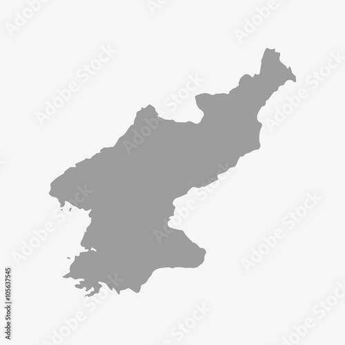 Map of North Korea in gray on a white background