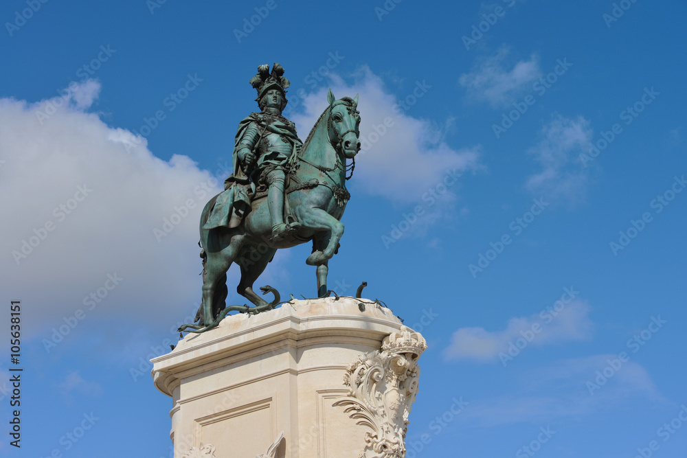 Lissabon, Denkmal, Praça do Comércio, Joseph I. von Portugal, Joseph der Reformator, Reiterstatue,  Braganza, Handelsplatz, José I., Denkmal, Portugal