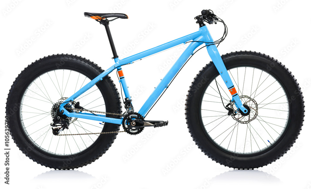 Naklejka premium Blue bicycle isolated on a white background