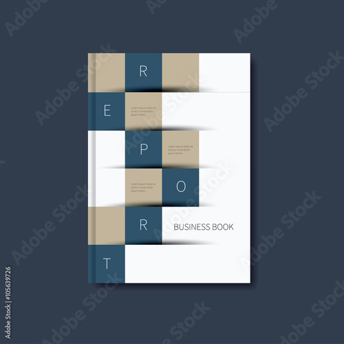 annual report summary book / brochure cover with squares for business report design, finance