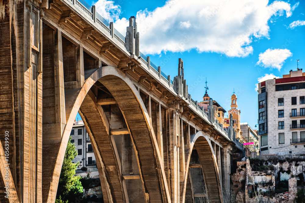 San Jordi Bridge in Alcoy city. Spain