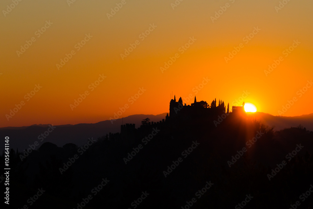 Castle silhouette at sundown Castle silhouette at sundown