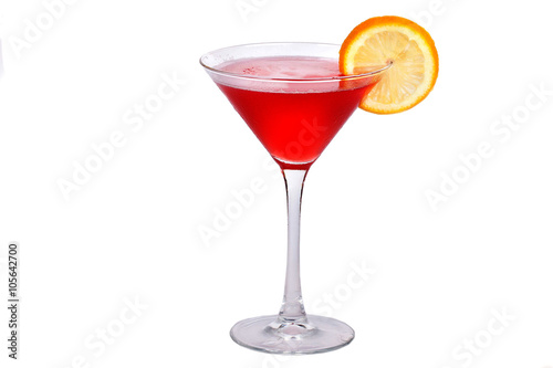 red cocktail with orange