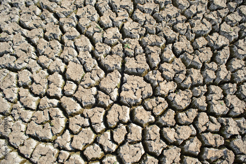  Cracked ground. Dry land. Desert landscape background. Global warming concept. top view