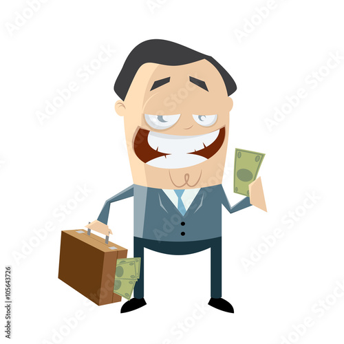 corrupt businessman with money in his bag
