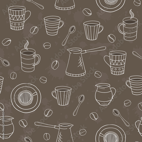 vector seamless coffee pattern © gannabassak12