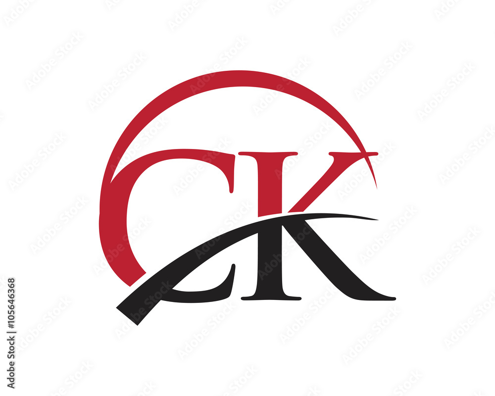 CK red letter logo swoosh CK red letter logo swoosh