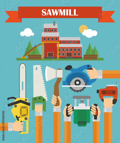 Modern concept design sawmill flat