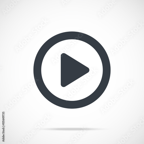 Free Download Vector play icon. Black play button, round flat icon - GFXLoad