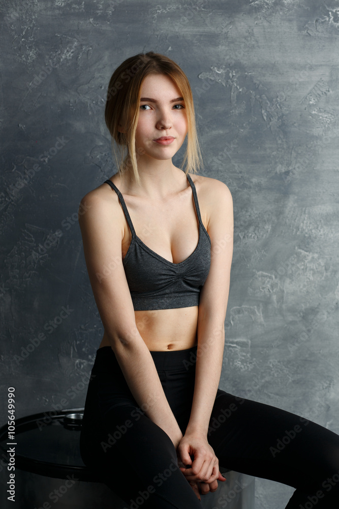 Beautiful fitness girl in studio Beautiful fitness girl in studio