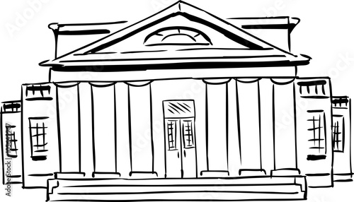 Outlined building with columns