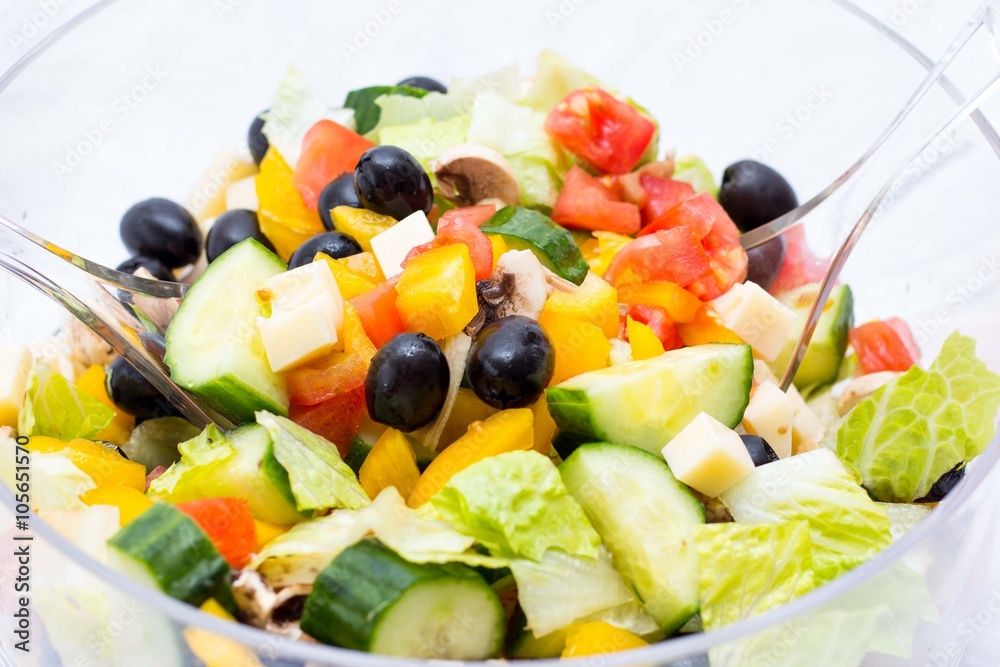 fresh salad on a white background 