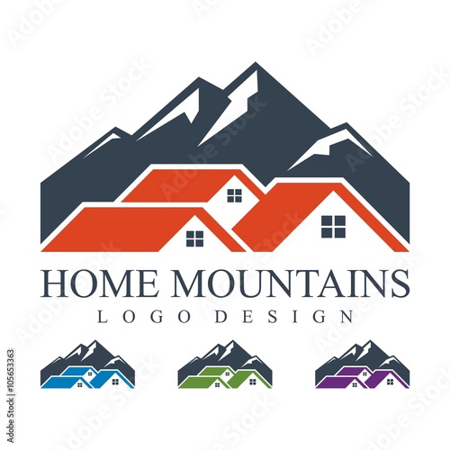 Real Estate Logo. House Logo Design. Mountain Chalet Resort Logo Design.
